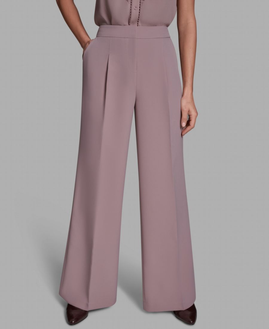 

Женские плиссированные брюки с высокой посадкой и широкими штанинами BCBG, Soft Dusk