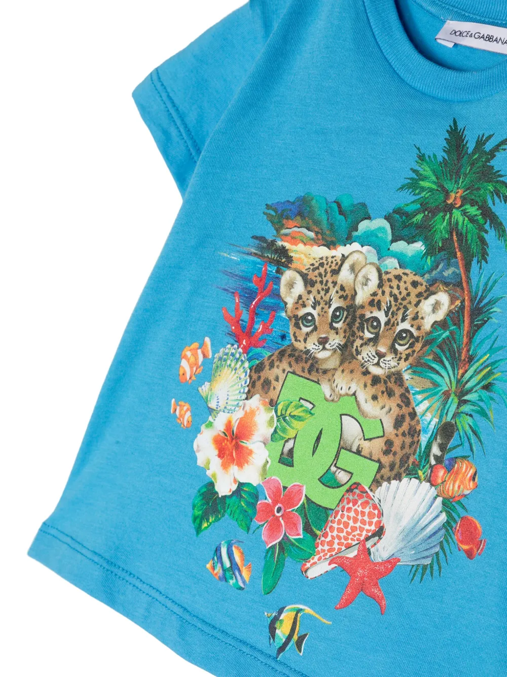 Футболка с графичным принтом Dolce & Gabbana Kids, синий — фото 3