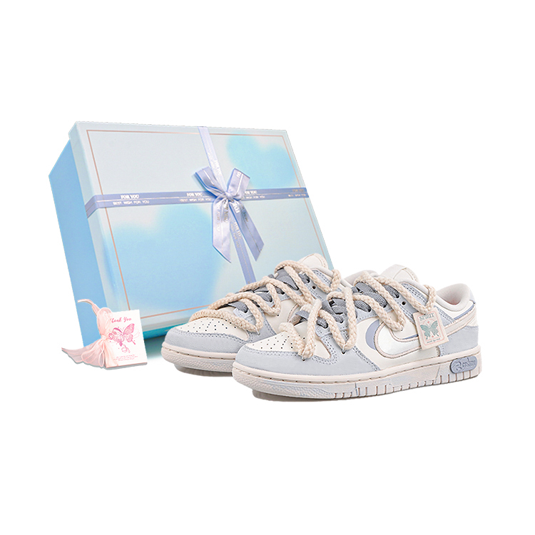 

Кроссовки Nike Dunk Skateboard Shoes Women's Low-Top Blue With White Lettering, Синий, Кроссовки Nike Dunk Skateboard Shoes Women's Low-Top Blue With White Lettering