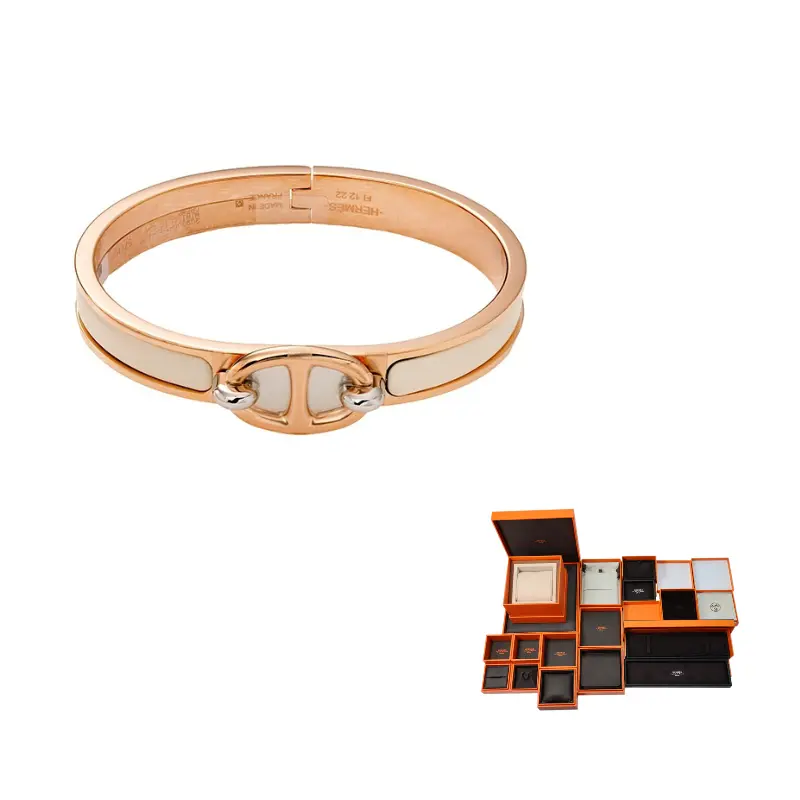 

Миниатюрный эмалевый браслет "Clic Chaine D'Ancre" XX века ПМ костюмный браслет HERMES