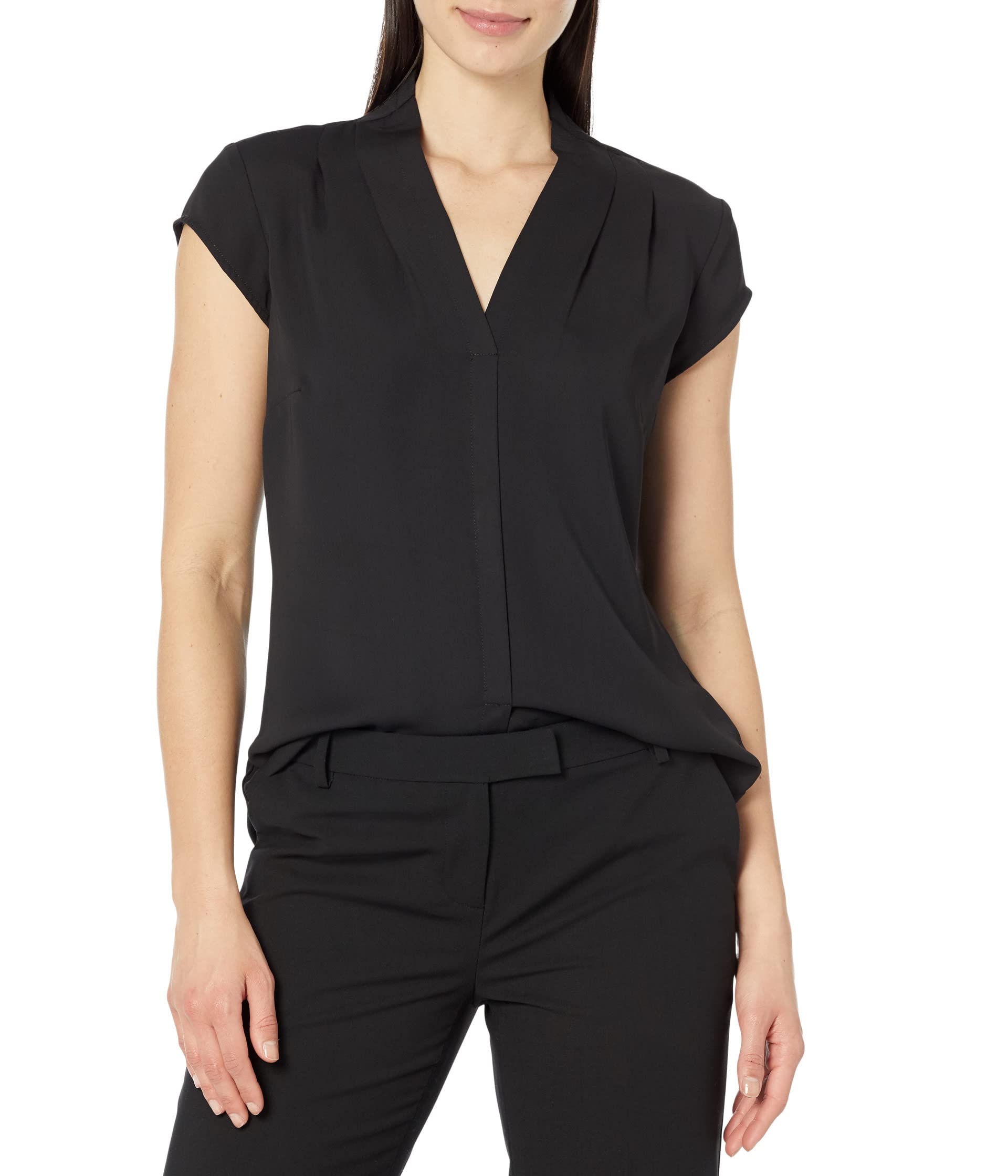 

Топ NIC+ZOE Cap Sleeve Day To Night Top, Black Onyx