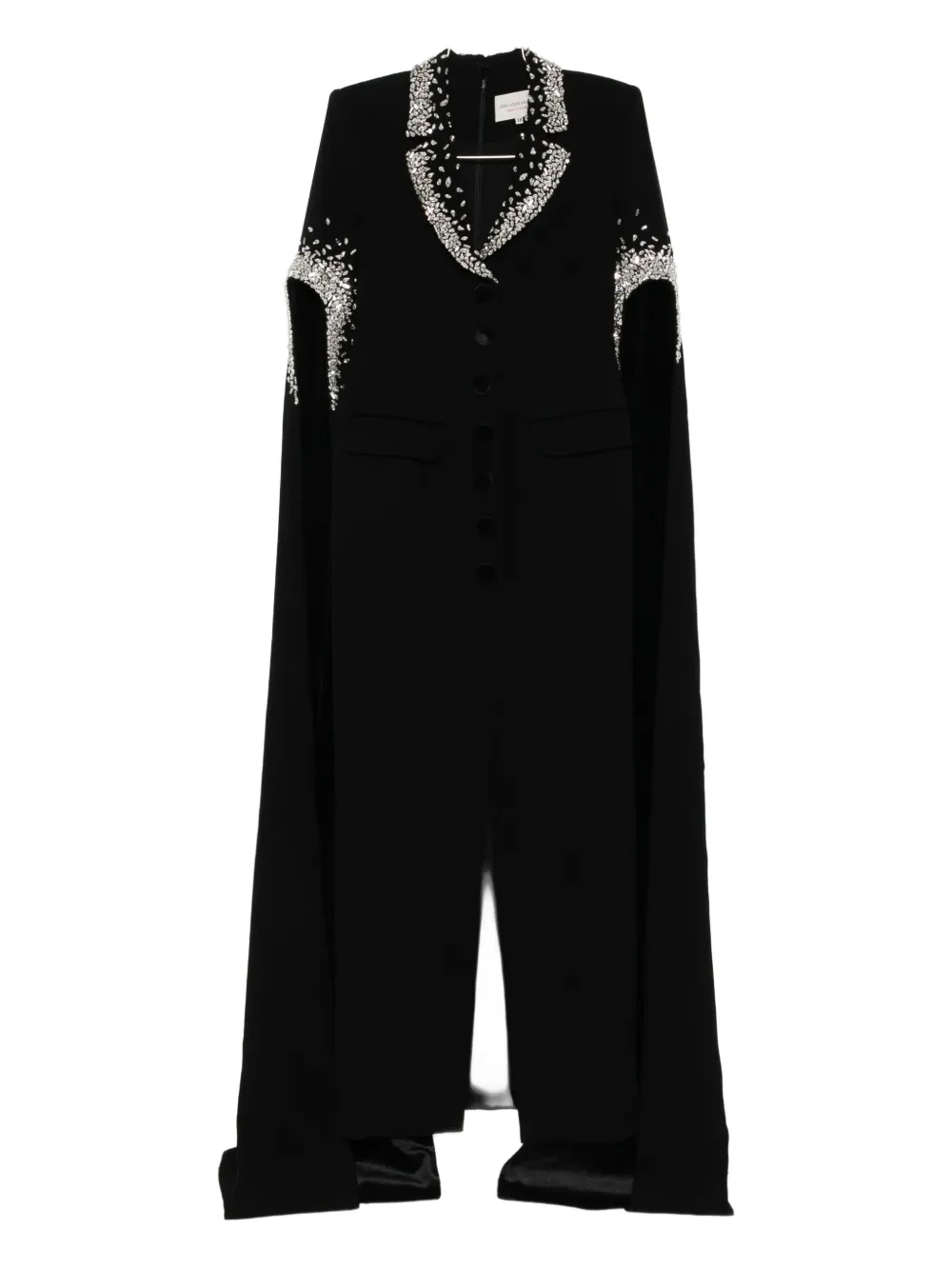 

Приталенное макси-платье, украшенное кристаллами Jean-Louis Sabaji, черный