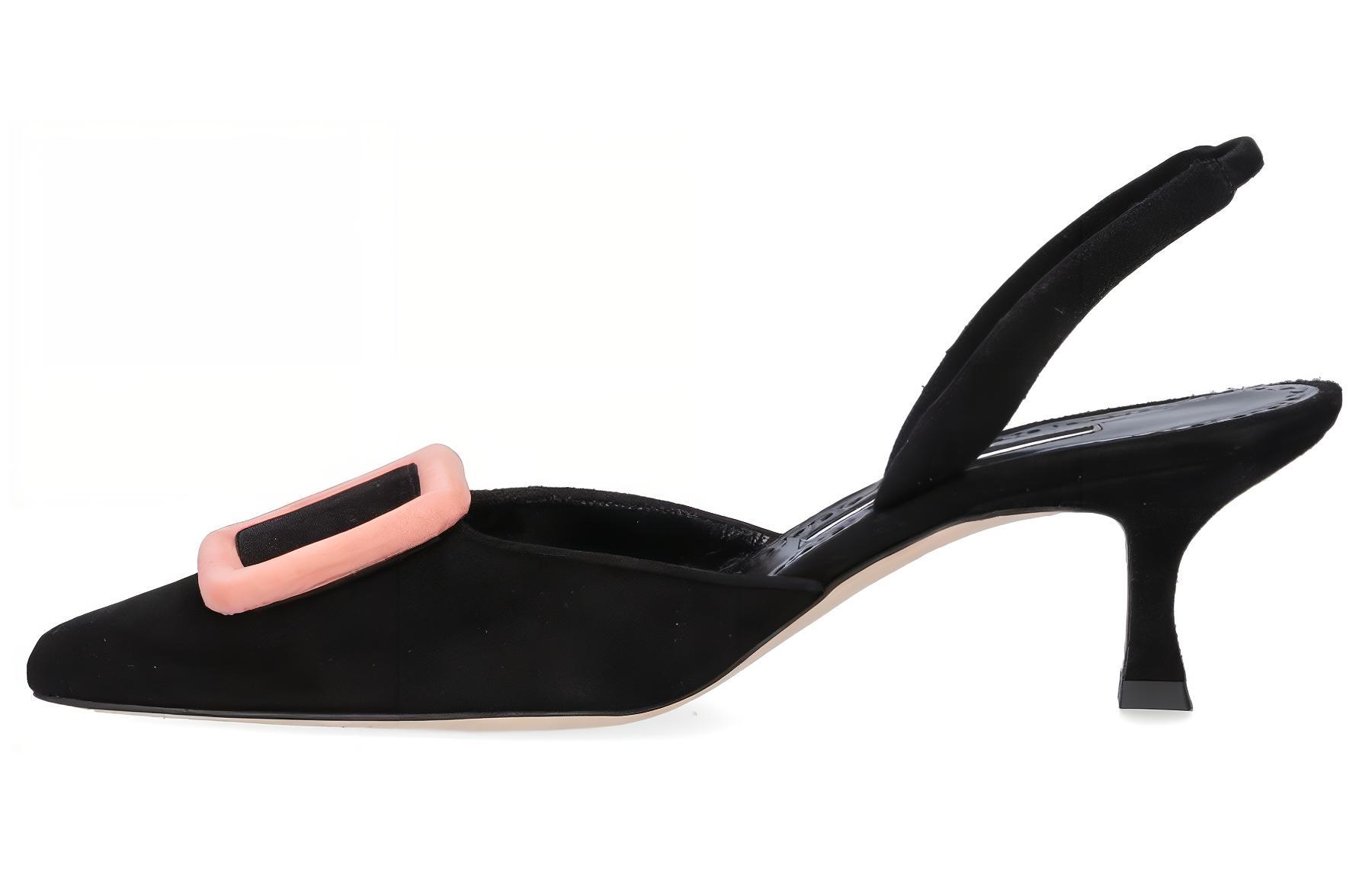 Тонкие каблуки Высокие каблуки Женские Черные MANOLO BLAHNIK — фото 2