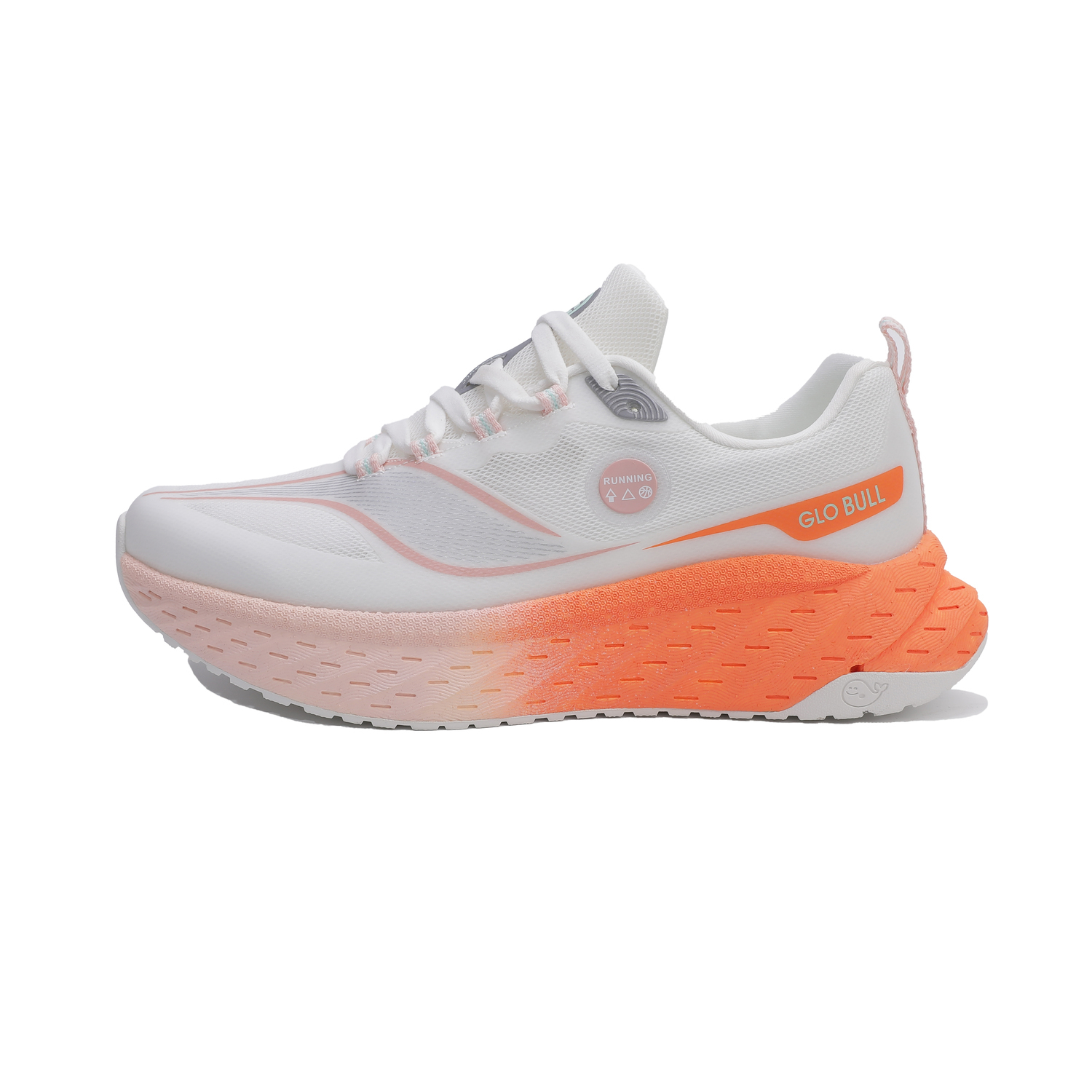 

GLO BULL Унисекс беговые кроссовки низкие белые лунно-фиолетовые бело-розовые лунные, цвет White Pink Moon