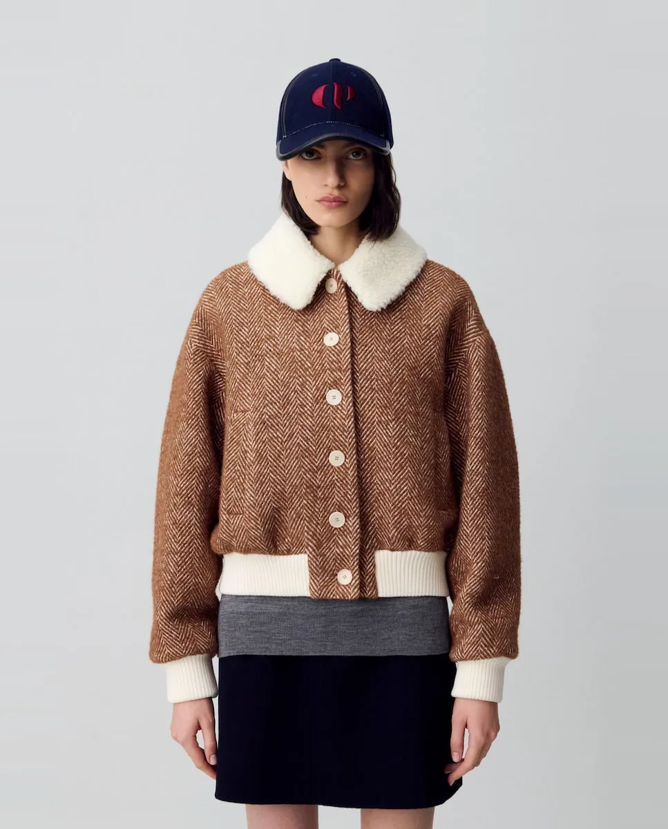 

Женское короткое пальто с леопардовым принтом Claudie Pierlot, коричневый