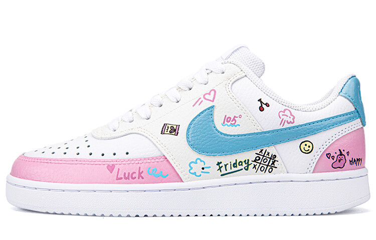 

Кроссовки Nike Court Vision 1 Skateboard Shoes Women's Low-Top White Blue/Pink