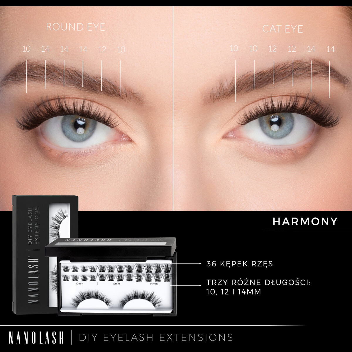 Набор для склеивания ресниц Nanolash HARMONY - ресницы для самостоятельного нанесения — фото 4