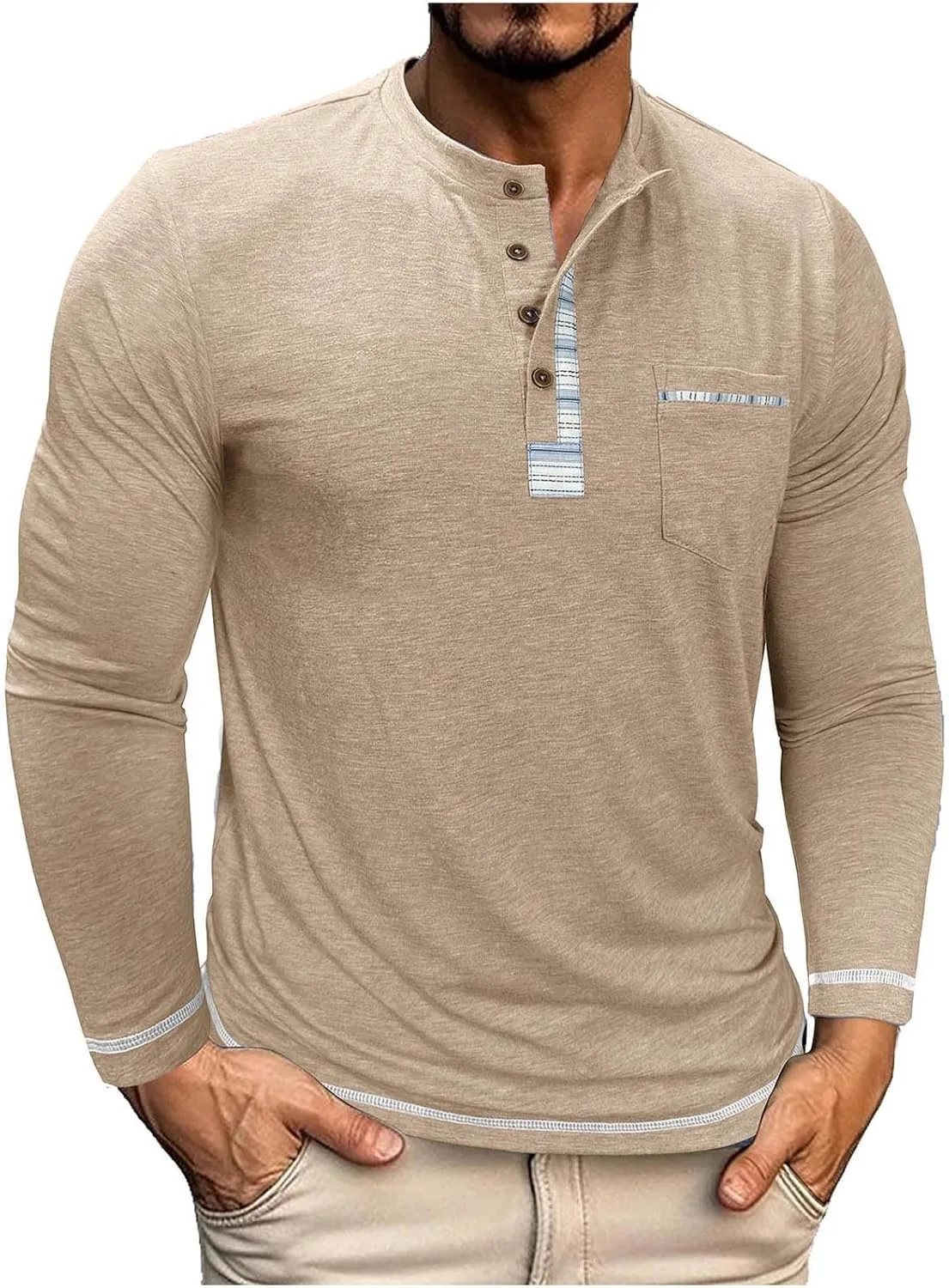 

Мужская футболка-поло с длинным рукавом и карманом