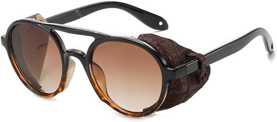 

Винтажные солнцезащитные очки в стиле стимпанк для женщин и мужчин, ретро круглые мужские солнцезащитные очки, винтажные очки для вождения, защита от УФ-излучения UV400 MTZJH, 2