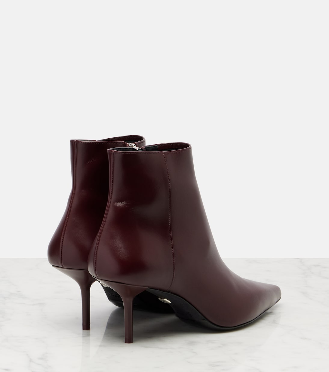 Ботинки Lightbootie 65 кожаные на шнуровке Max Mara, Bordeaux — фото 2