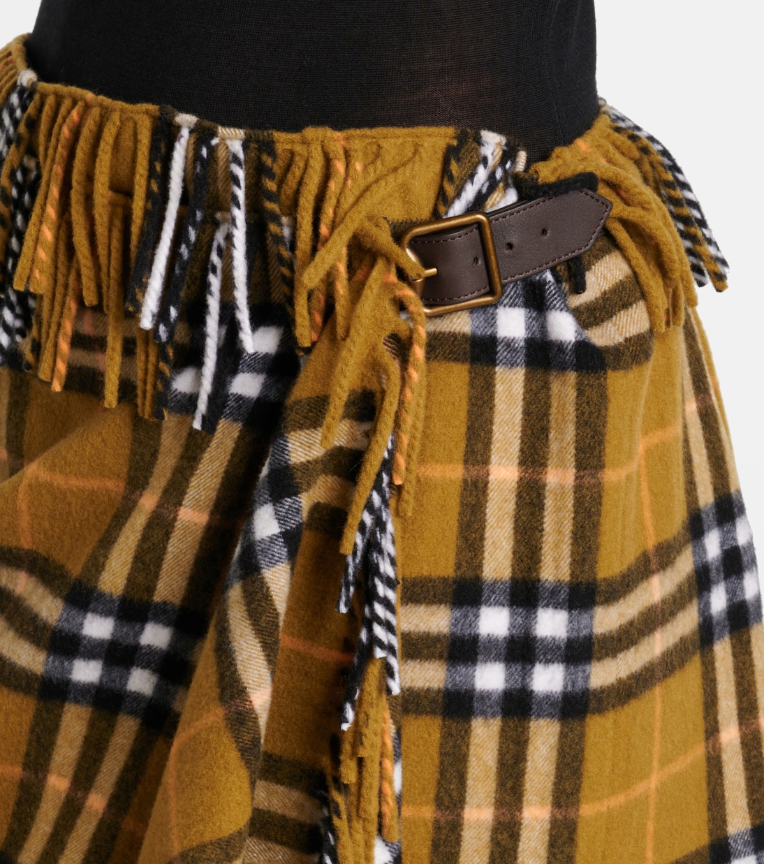 Юбка Burberry, женская, шерсть/кашемир в клетку, оксид — фото 4