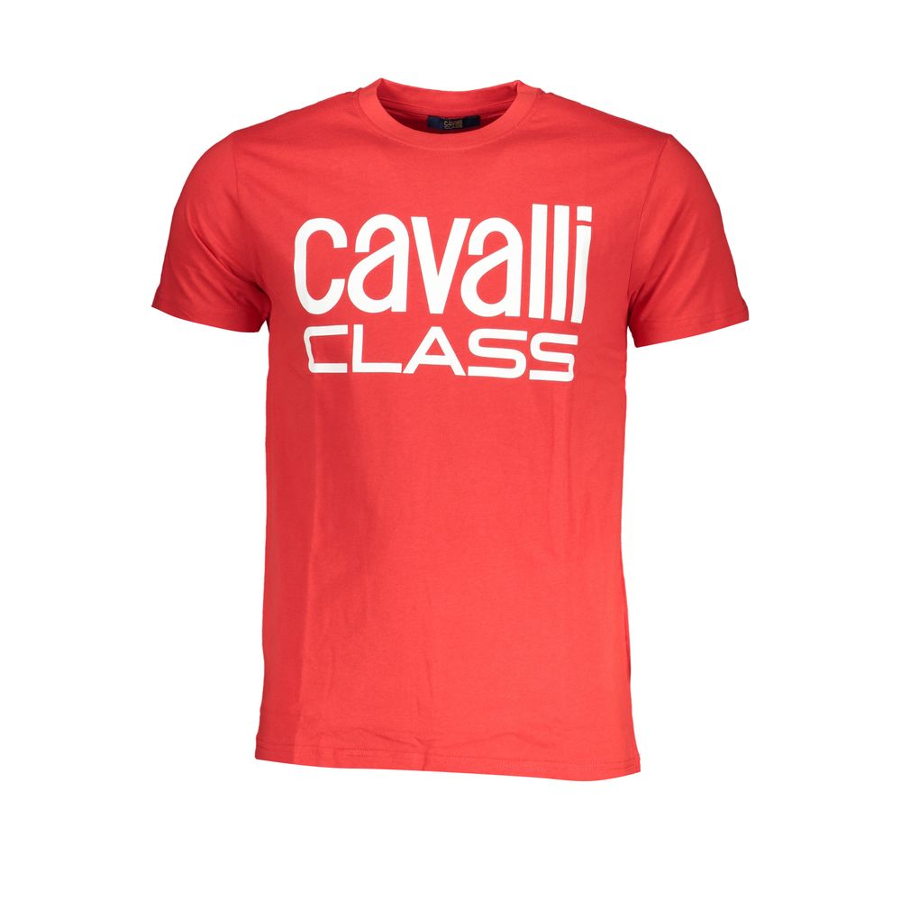 

Красная хлопковая футболка cavalli CLASS