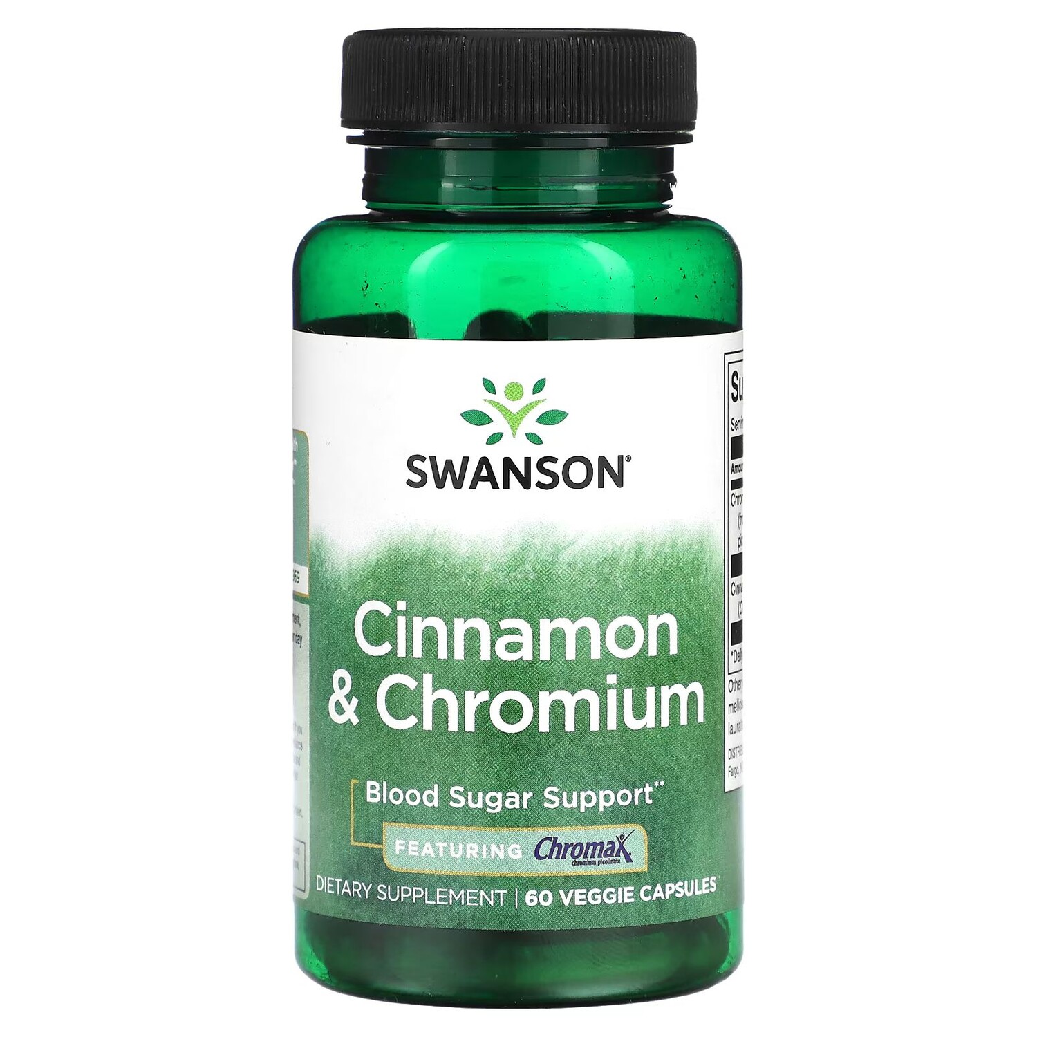 

Корица и хром, 60 растительных капсул Swanson