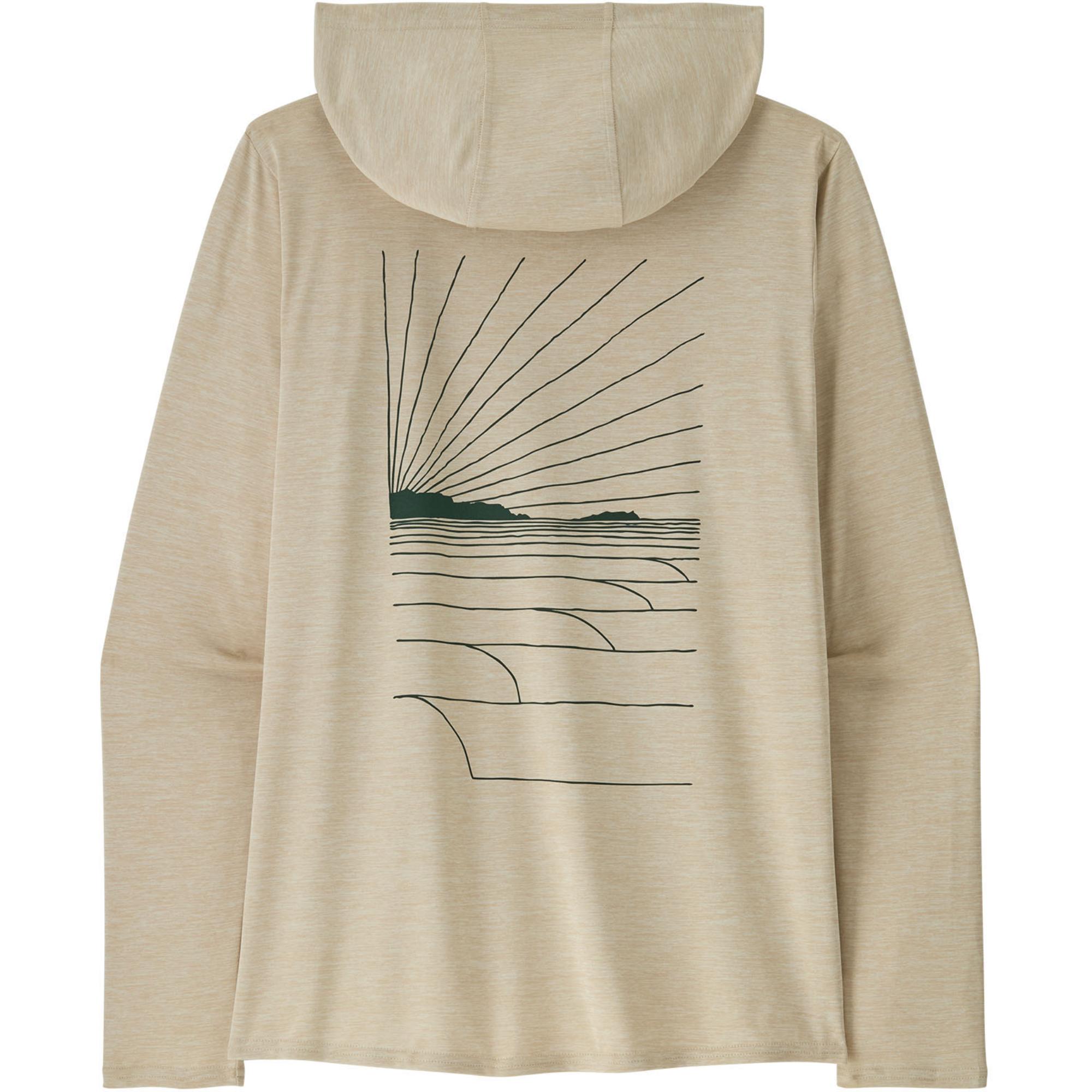 Женская толстовка Capilene Cool Daily с графическим принтом Patagonia, Waves Rolling/Pumice X-Dye — фото 4