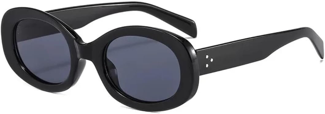 

Солнцезащитные очки с защитой от УФ-излучения UV400 | Большая овальная оправа в стиле панк | для женщин и мужчин, для занятий спортом на открытом воздухе и вождения DSVIGF, Black-black