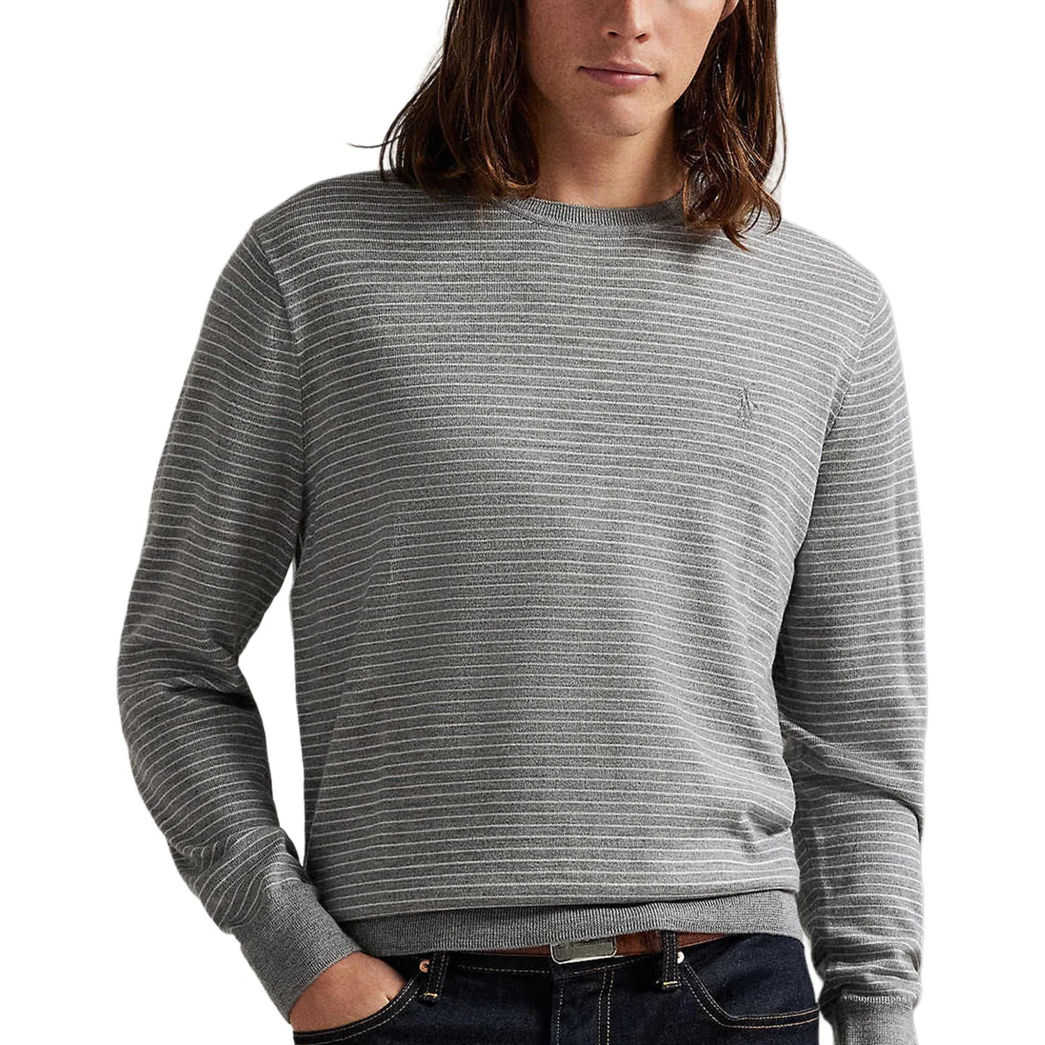 Свитер FW25 Standard мужской серый мультиколор Polo Ralph Lauren, Gray Multicolor — фото 4