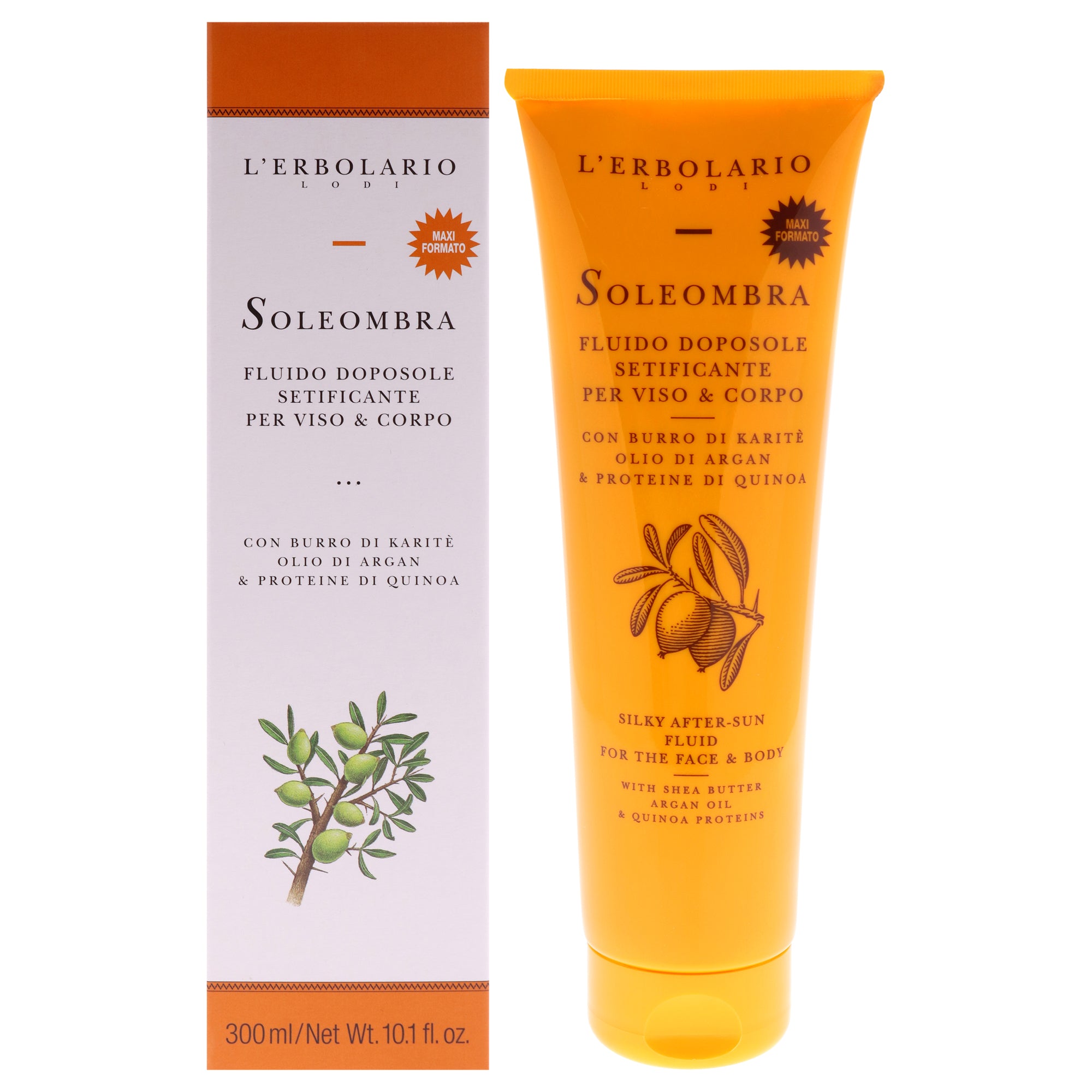 

Солнцезащитный флюид Soleombra Silky After-Sun Fluid от LErbolario для мужчин и женщин - 10,1 унции (300 мл), прозрачный