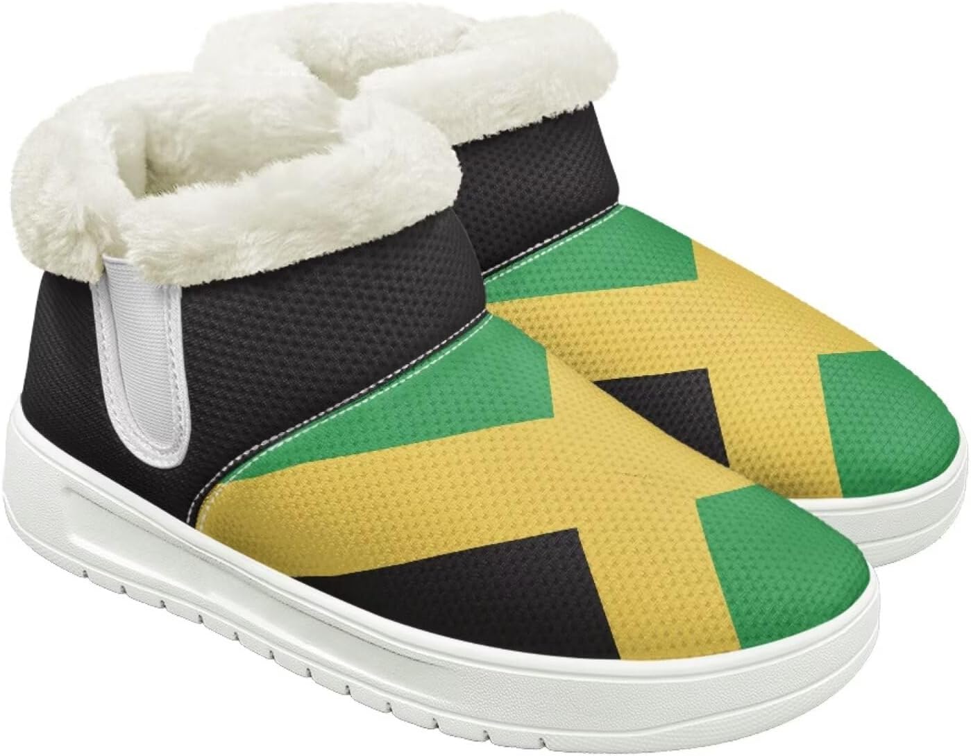 

Женские пушистые зимние ботинки для снега для женщин и мужчин, удобные ботильоны на липучке, теплые мягкие ботинки с тянущейся манжетой Cugasmaru, Jamaica