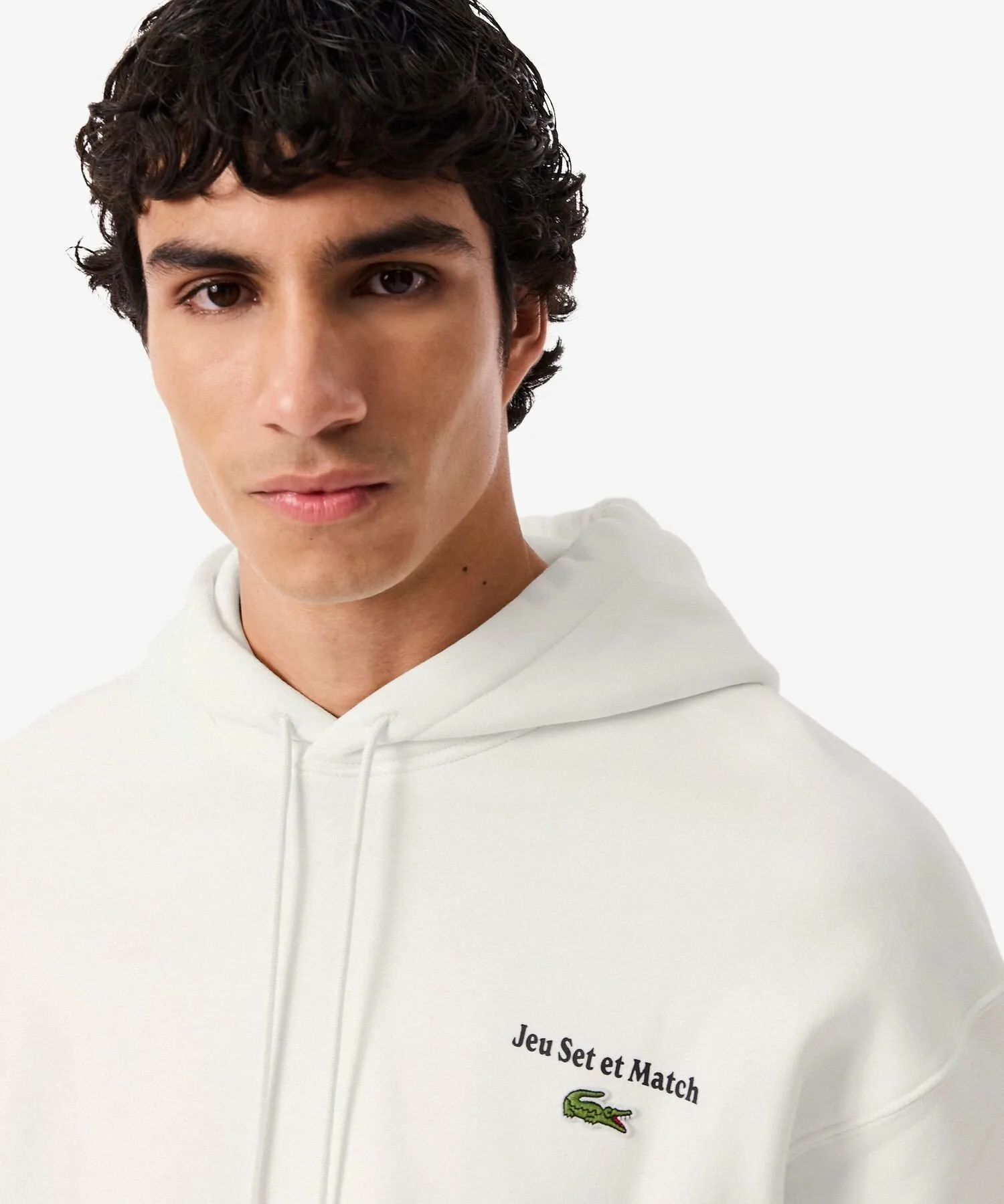 Толстовка с капюшоном и принтом на спине Jeu Set et Match LACOSTE, White — фото 2