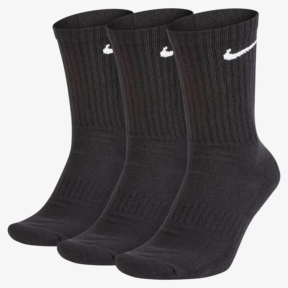 Женские чёрные носки средней длины Everyday Cushion Training Crew (3 пары) от Nike