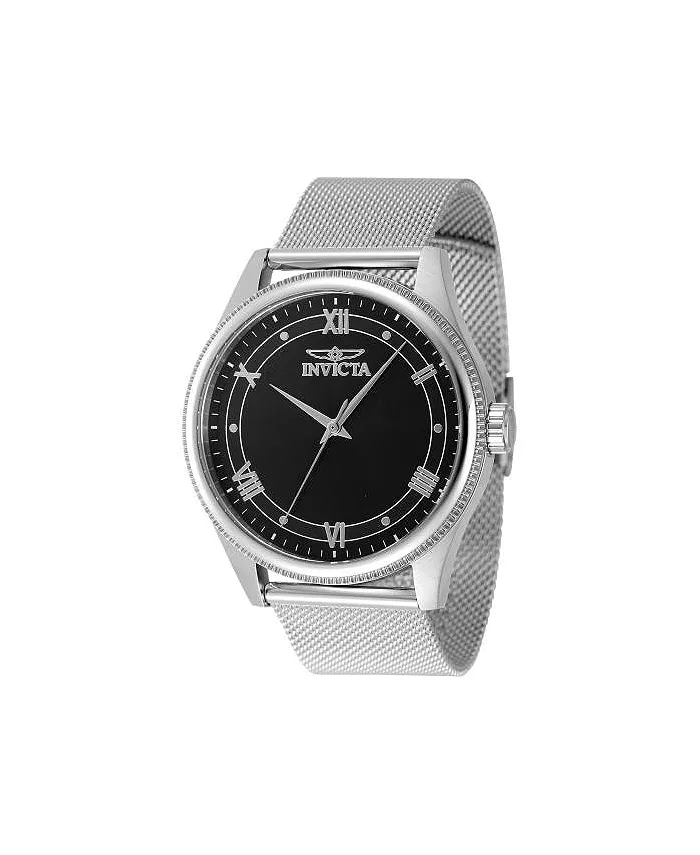 

Мужские часы 48479 Celestial Quartz с черным циферблатом и тремя стрелками Invicta, серебряный