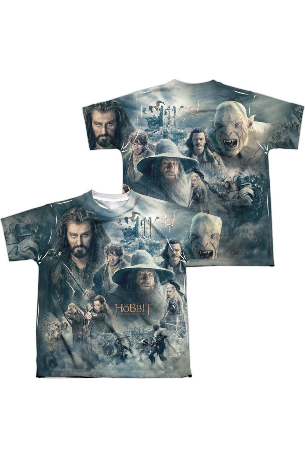 

Футболка молодежная с коротким рукавом Hobbit Epic Poster (спереди/сзади) Gildan, белый