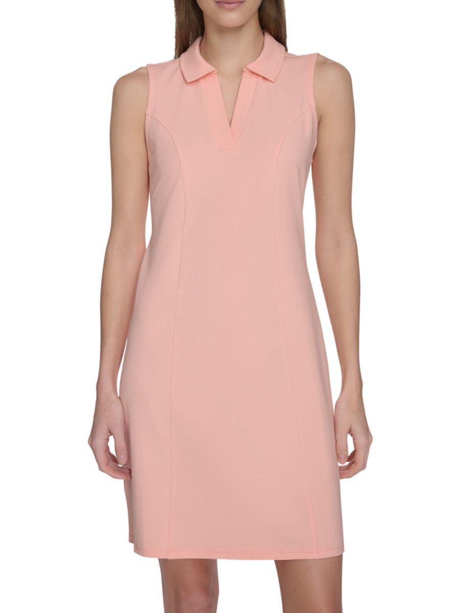 

Платье-мини из джерси для тенниса Andrew Marc Sport, цвет Peach
