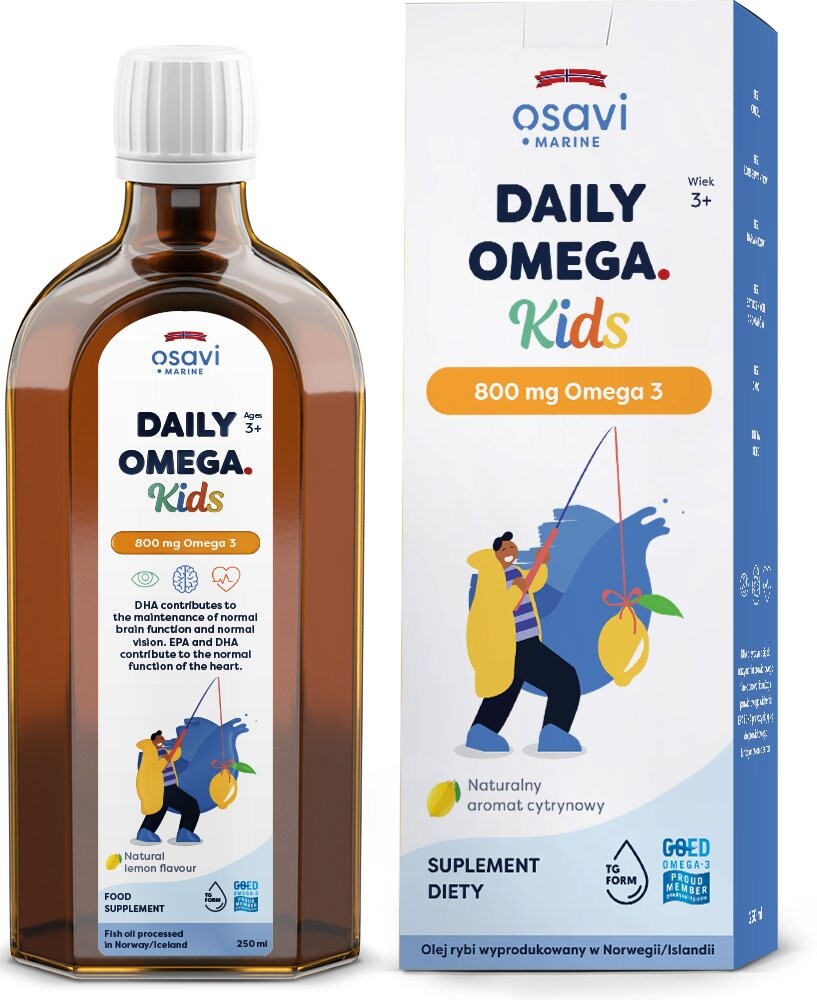 

Осави - Daily Omega Kids, 800мг Омега-3, Лимон, 250 мл Inna Marka