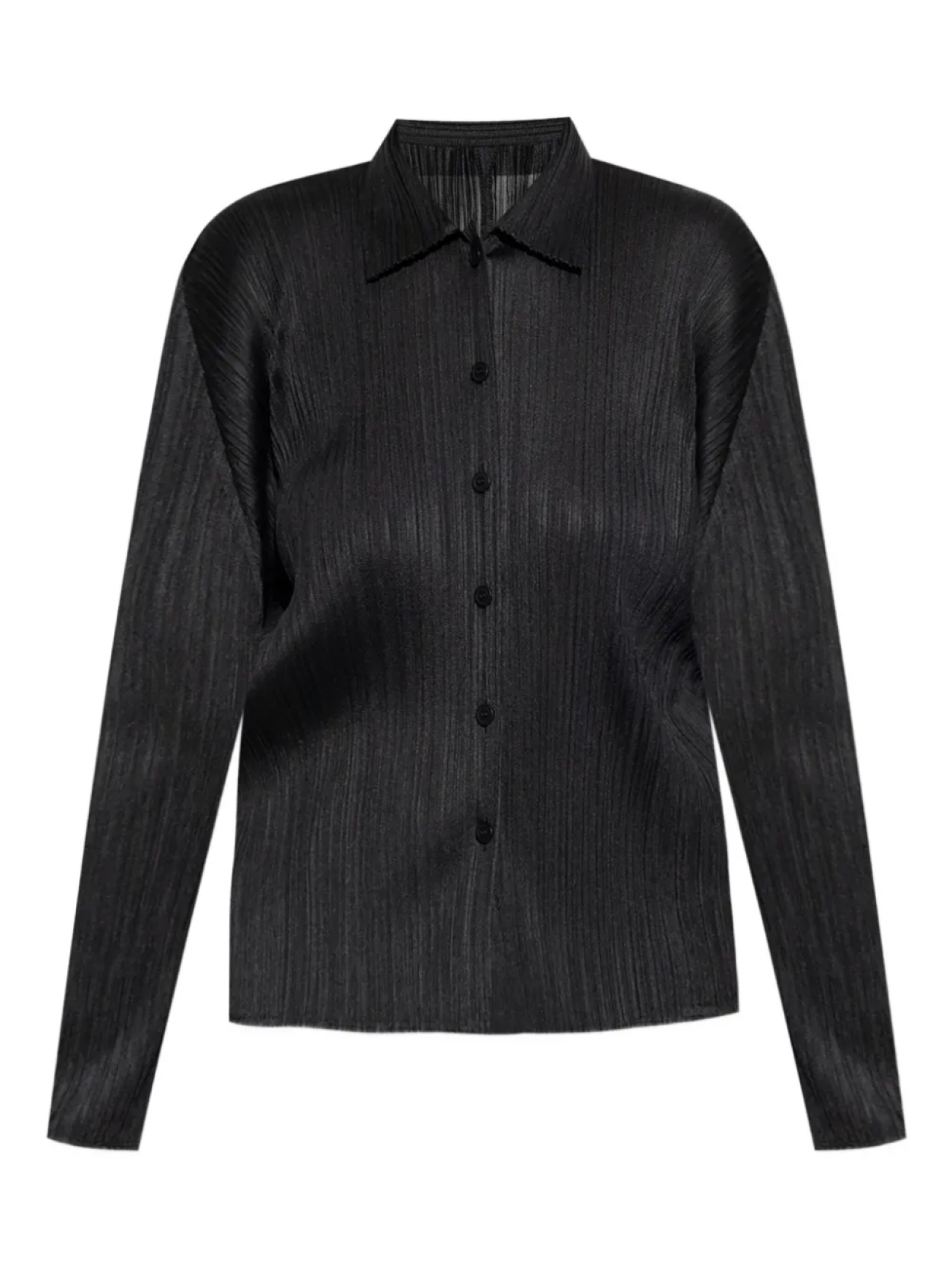 

Pleats Please Issey Miyake Базовая плиссированная рубашка с длинными рукавами, черный