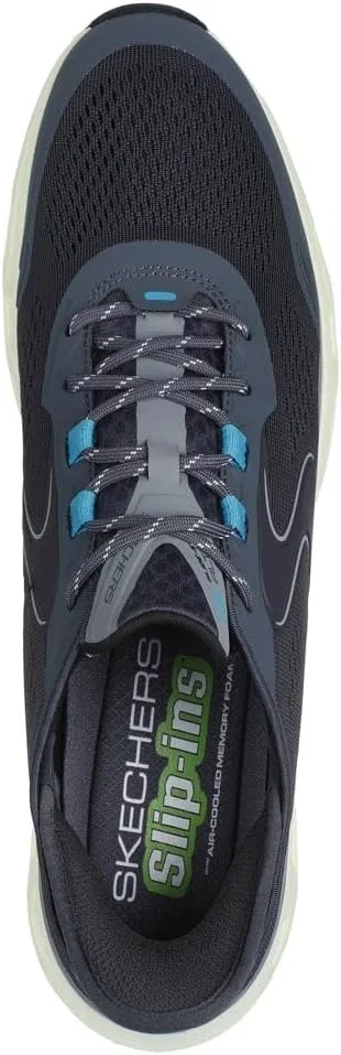 Skechers Slip-ins: Мужские кроссовки Glide-Step Altus Hands-Free, темно-серый/салатовый — фото 2