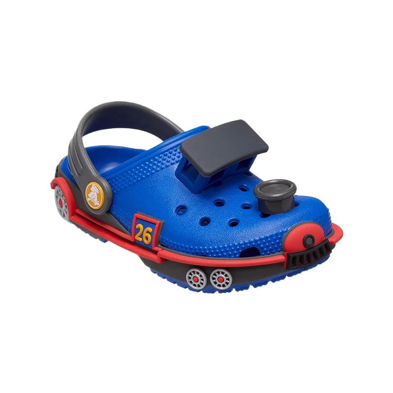 Детские клоги Crocs Thunder Blue/Carbon Fiber Gray — фото 4