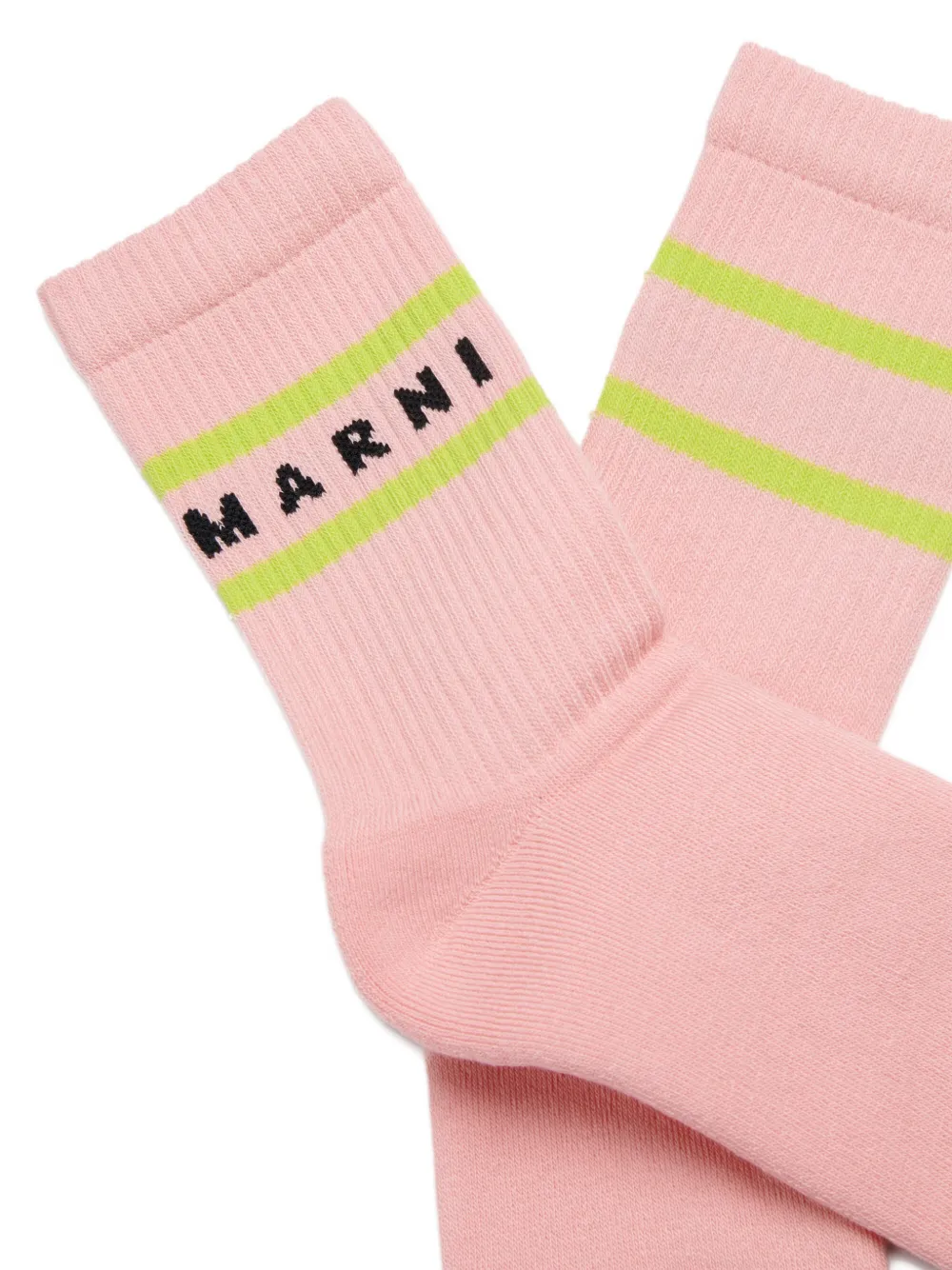 Полосатые носки с логотипом Marni Kids, розовый — фото 2