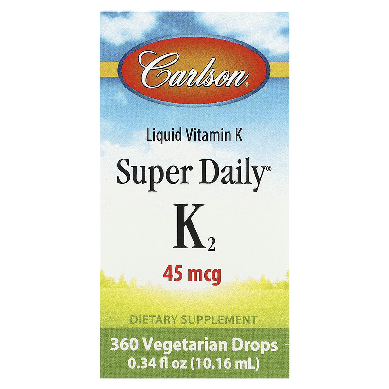 

Carlson, Super Daily K2, 45 мкг, 10,16 мл (0,34 жидк. Унции)