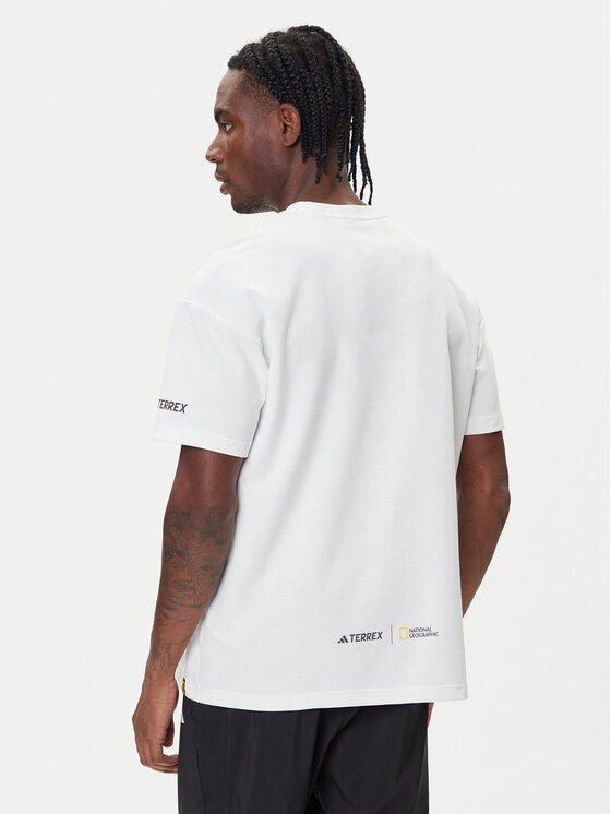 Футболка loose fit National Geographic KC2349 Adidas, белый — фото 3