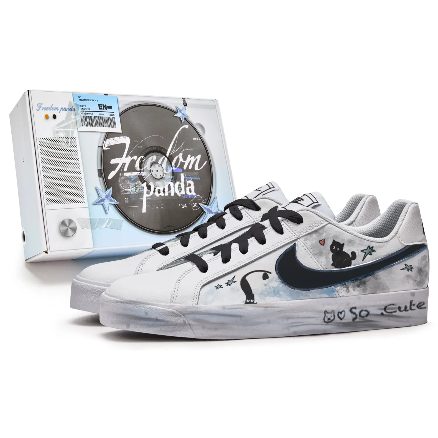 

Кроссовки для скейтбординга Court Royale, унисекс, низкие, черный/синий/белый Nike