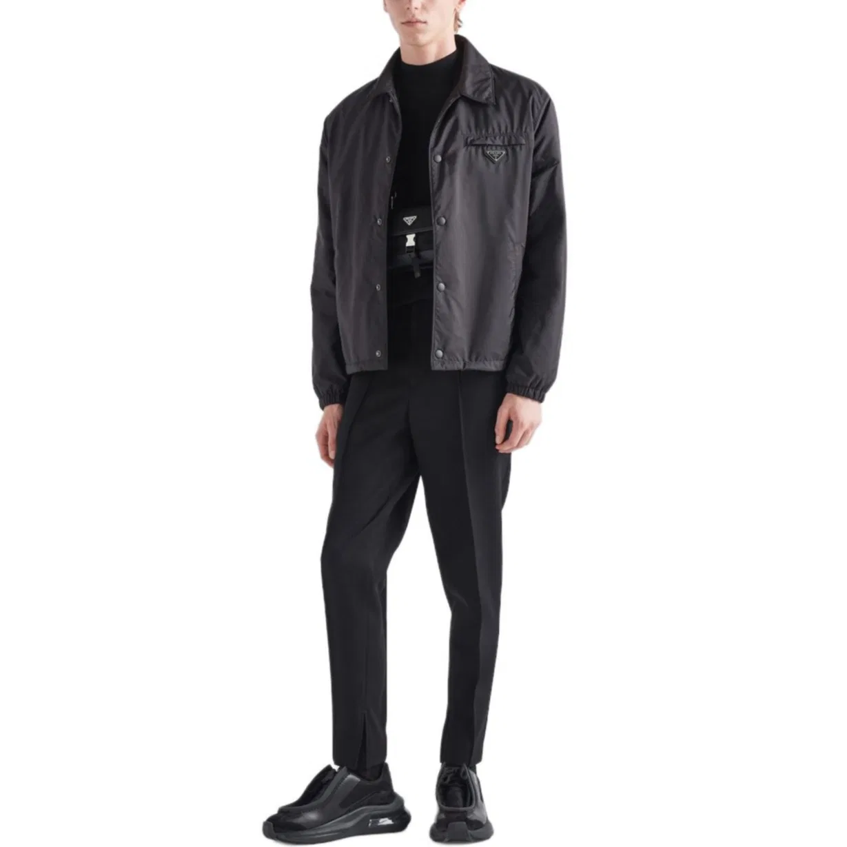 Куртка-рубашка Re-Nylon PRADA, Black — фото 4
