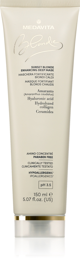 

Маска для глубокого окрашивания Blondie Sunset Blonde Enhanced Deep Effect Mask для светлых и осветленных волос Medavita, 150 мл