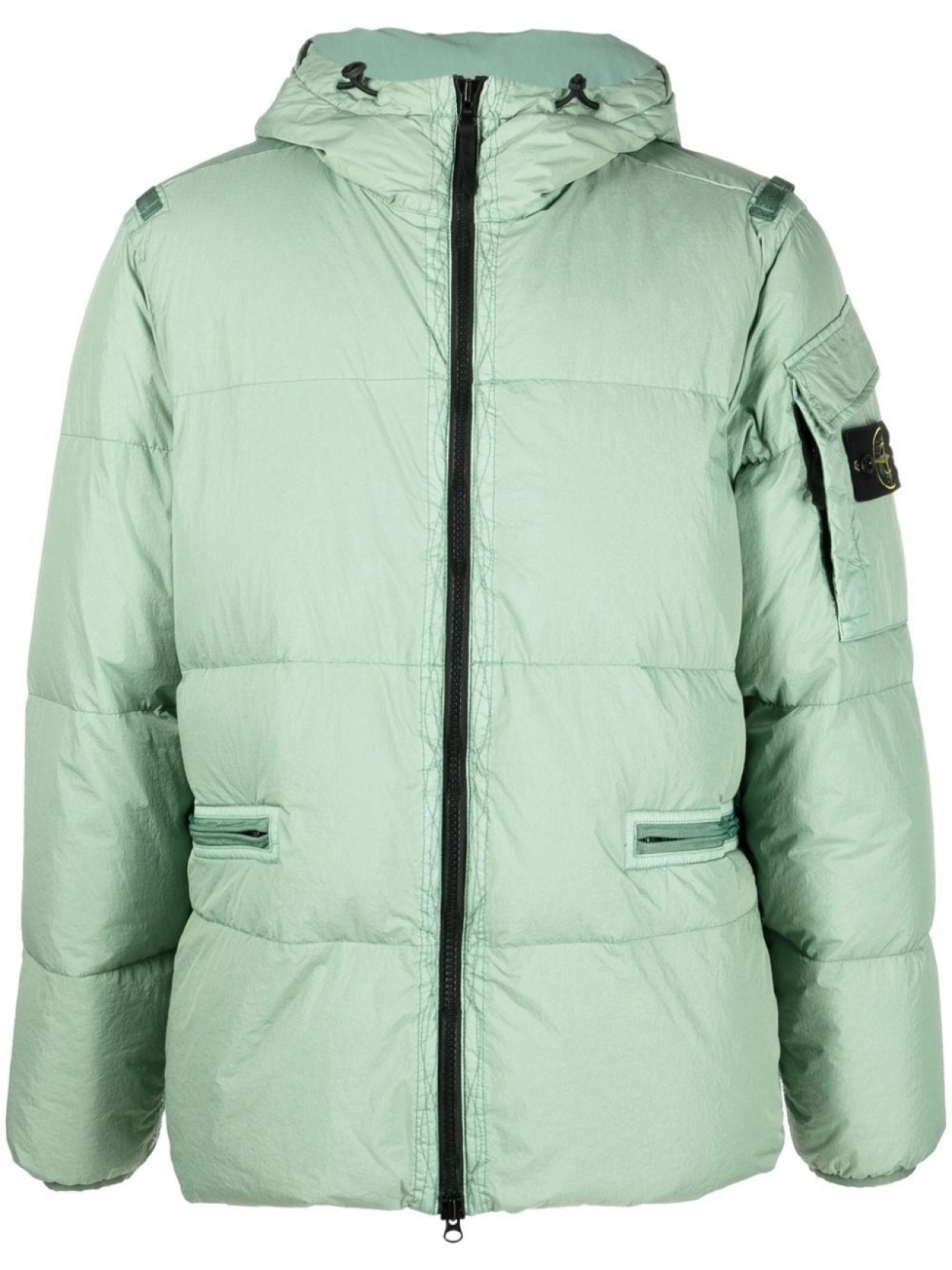 

Stone Island пуховик с нашивкой Compass, зеленый