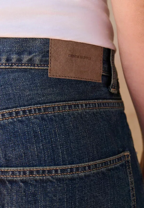 Джинсы свободного кроя Next, Baggy fit authentic washed jeans, темный винтажный синий — фото 2