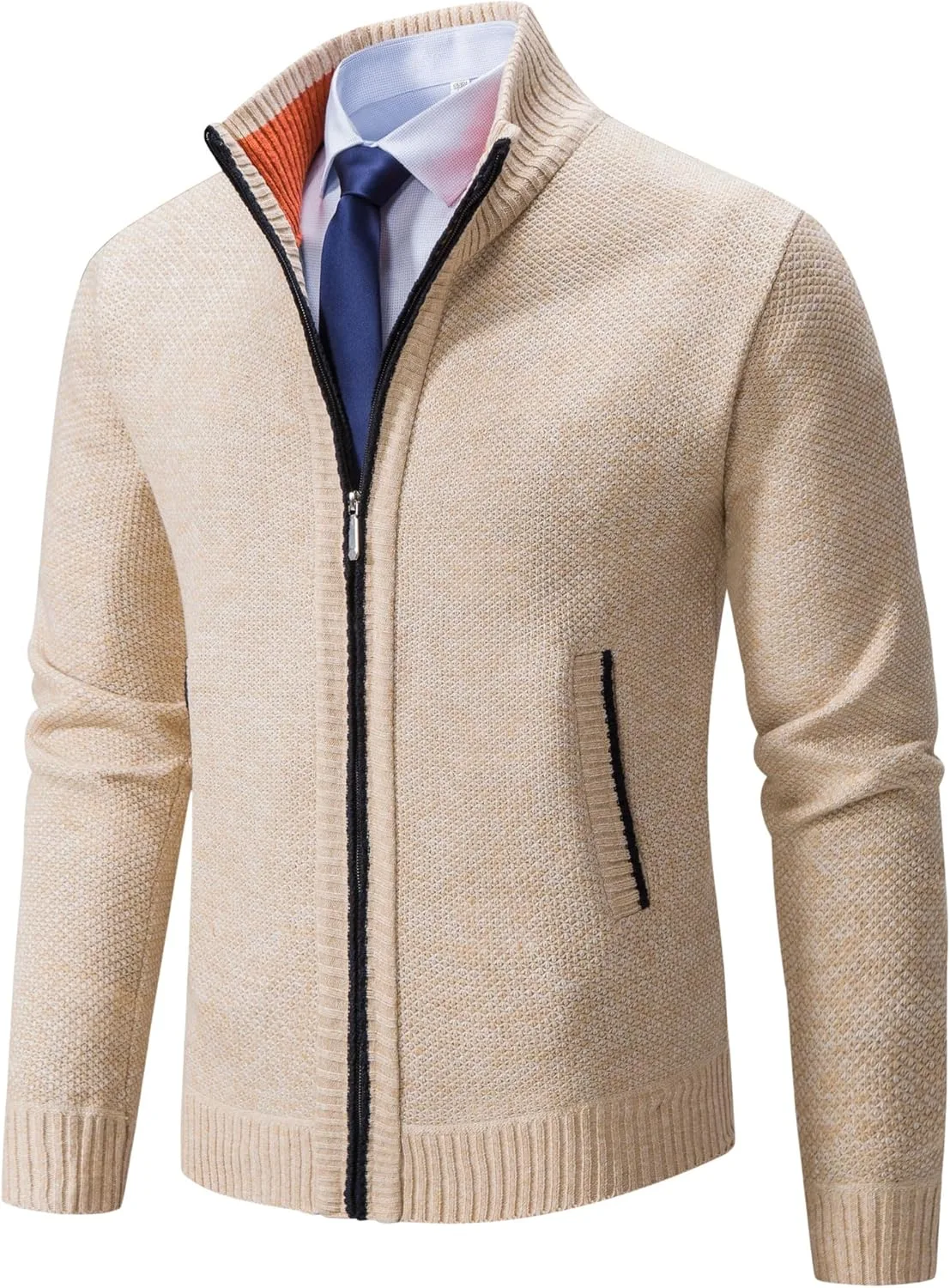 

Мужской кардиган с воротником стойкой и двумя карманами Neecan