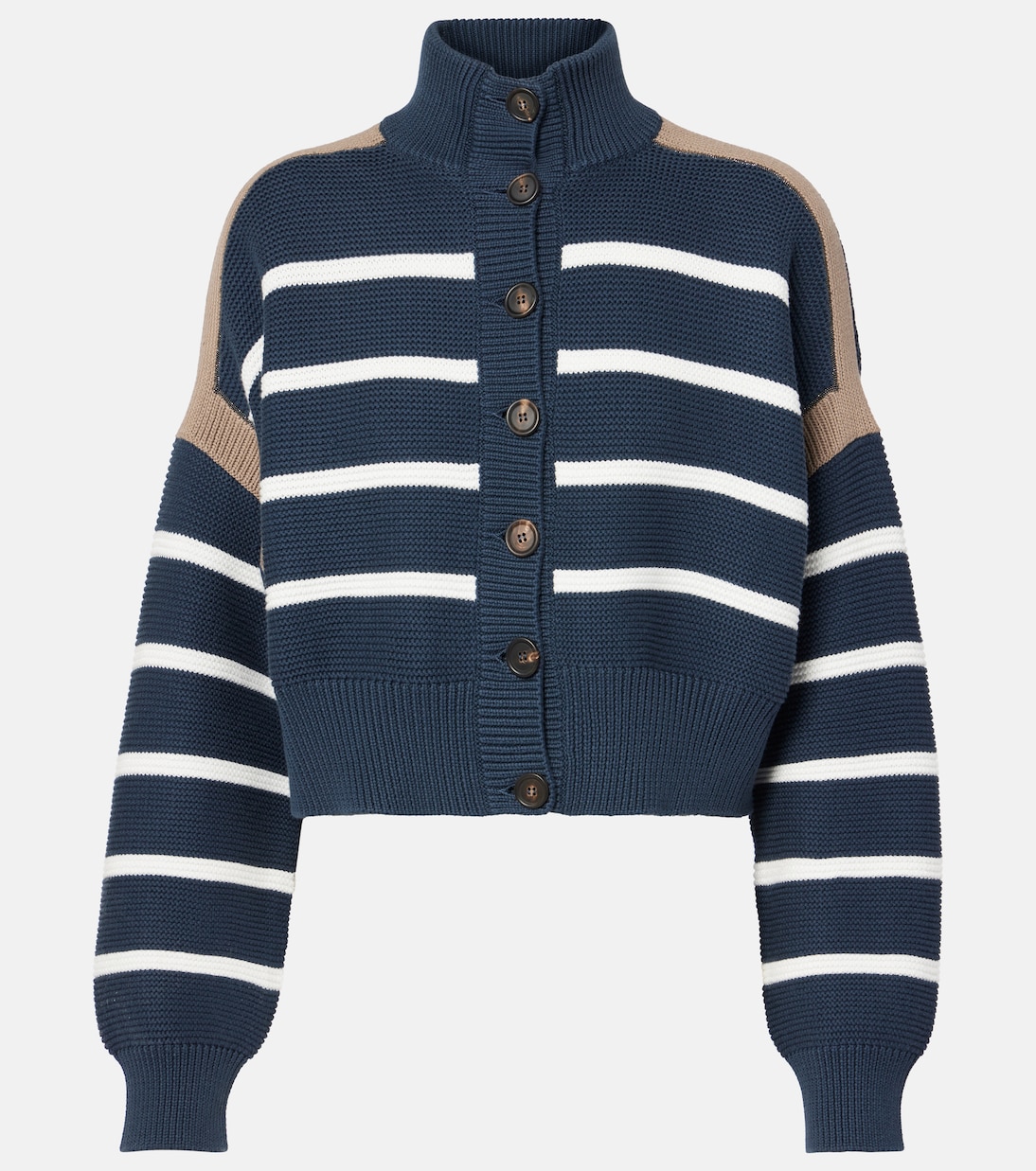 

Хлопковый кардиган Brunello Cucinelli, Blu Freddo + Panama + Nutshell