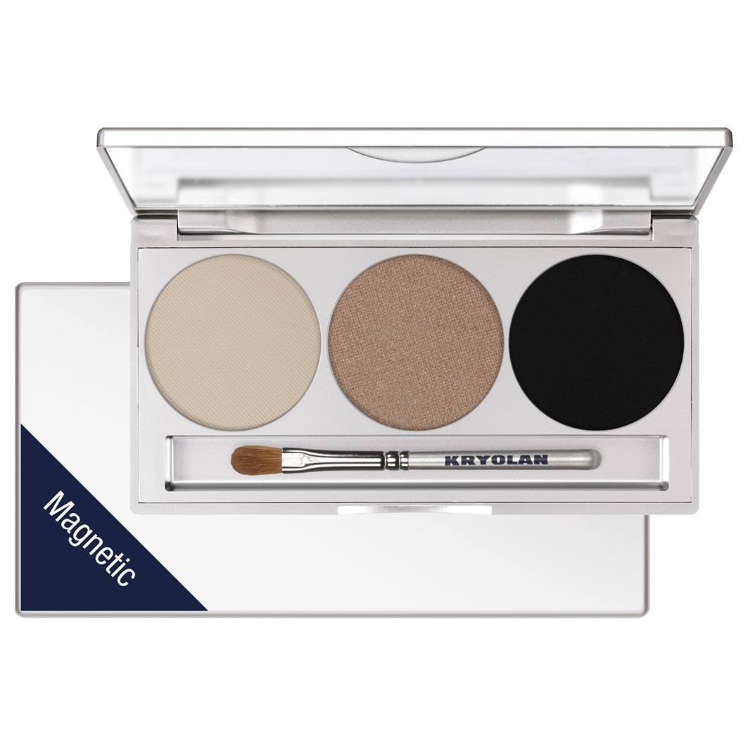 Тени для век eye shadow smokey trio Kryolan, smokey sand, вес 7.5 гр. — фото 2