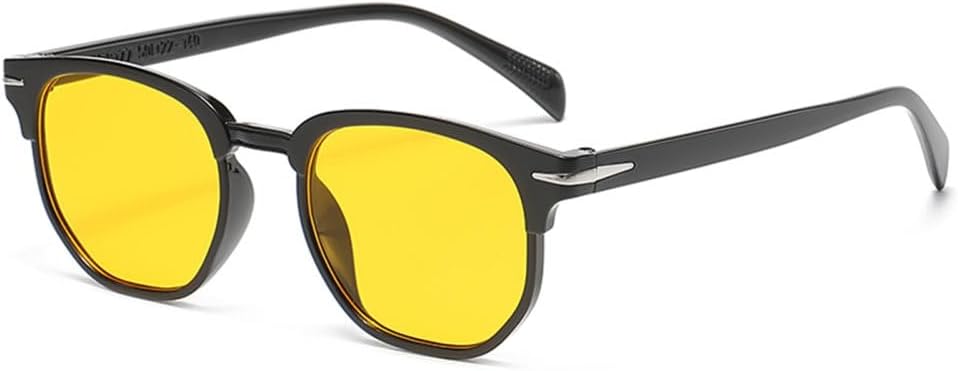 

Солнцезащитные очки 2027 года для женщин и мужчин, овальной формы, модные, для улицы, в стиле ретро, ​​винтажные, женские, с защитой от УФ-излучения UV400 MTZJH, Black Yellow