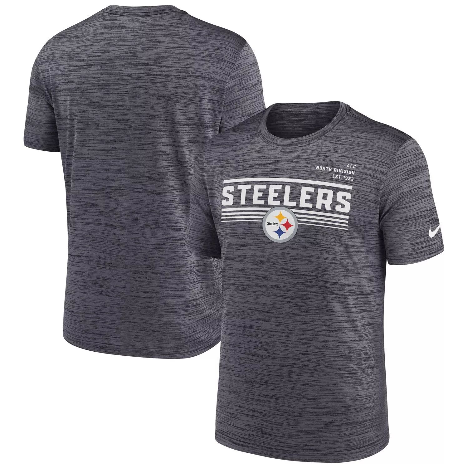 

Мужская антрацитовая футболка Pittsburgh Steelers Yardline Velocity Performance Nike, Черный, Мужская антрацитовая футболка Pittsburgh Steelers Yardline Velocity Performance Nike