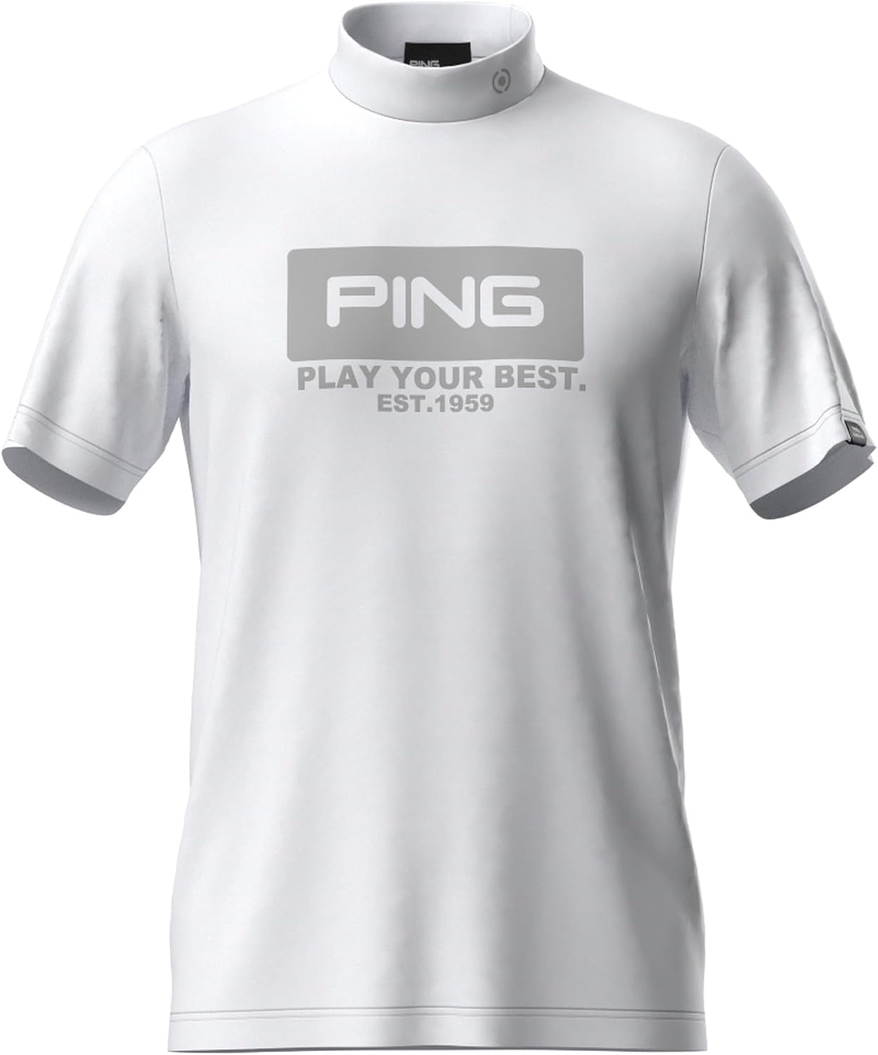 

Мужская футболка с коротким рукавом и высоким воротником Pin Apparel 621-6167301 (впитывающая, быстросохнущая, с защитой от УФ-излучения) Ping Apparel, белый