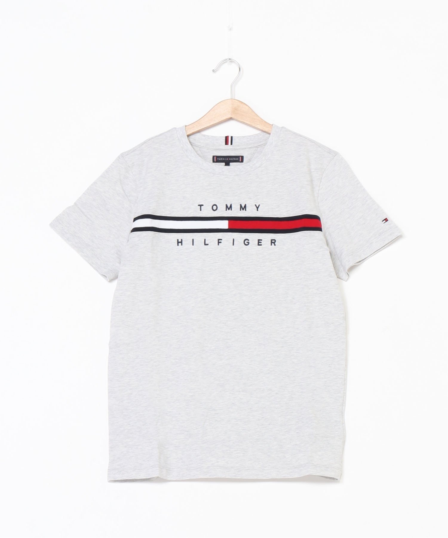 Футболка с вставкой из ребристой ткани в виде флага TOMMY HILFIGER, Gray P1N — фото 3