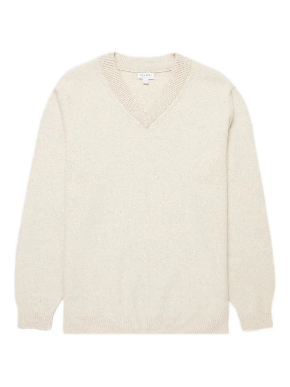 

Шерстяной свитер с V-образным вырезом Sunspel, нейтральный