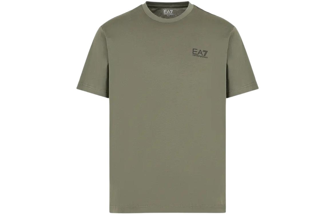 

Хлопковая футболка с принтом логотипа EMPORIO ARMANI, зеленый