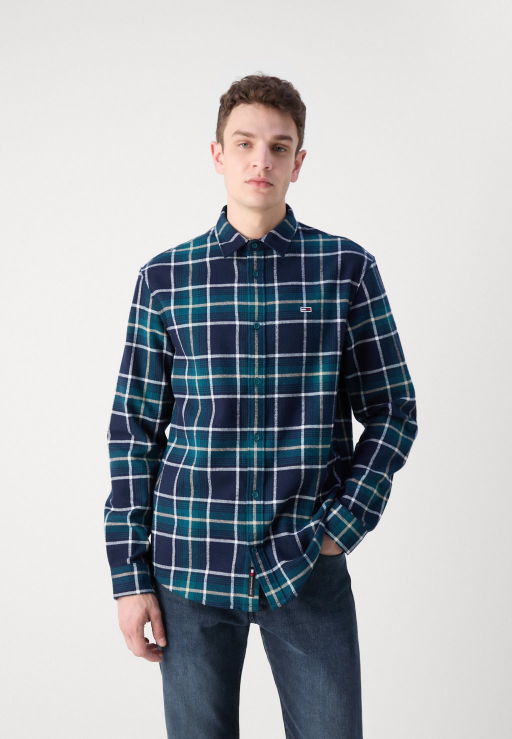 

Рубашка CHECK SHIRT Tommy Jeans, бирюзовый