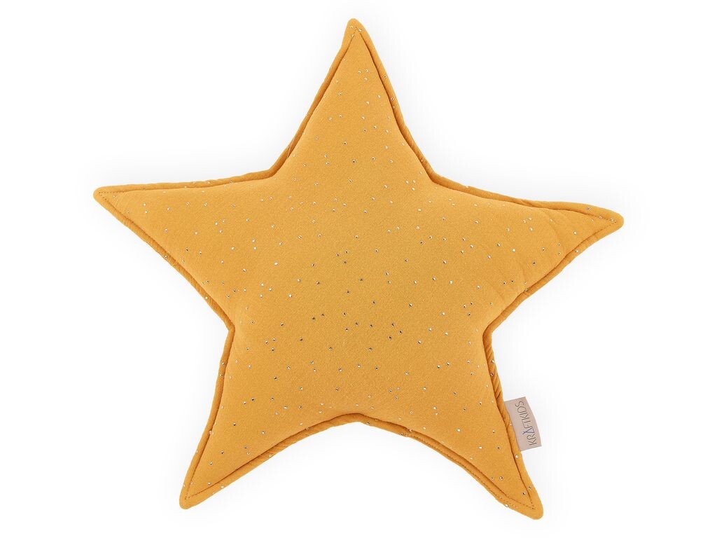 

Подушка KraftKids Star из муслина с золотыми точками на желтом